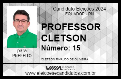 Candidato PROFESSOR CLETSON 2024 - EQUADOR - Eleições