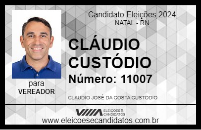 Candidato CLÁUDIO CUSTÓDIO 2024 - NATAL - Eleições