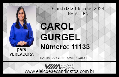 Candidato CAROL GURGEL 2024 - NATAL - Eleições