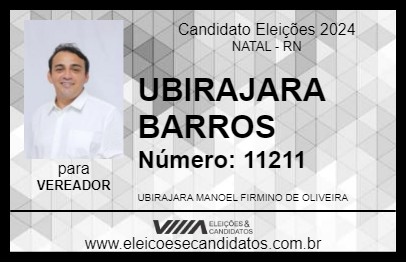 Candidato UBIRAJARA BARROS 2024 - NATAL - Eleições