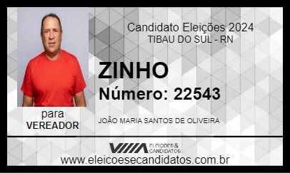 Candidato ZINHO 2024 - TIBAU DO SUL - Eleições