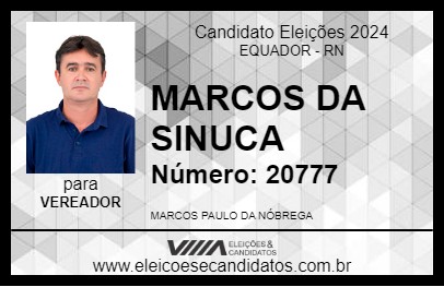 Candidato MARCOS DA SINUCA 2024 - EQUADOR - Eleições