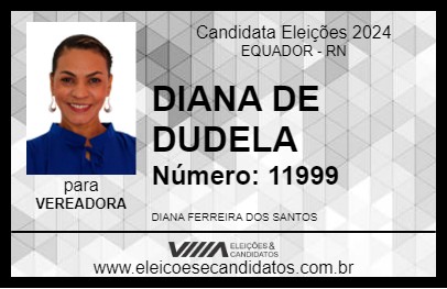 Candidato DIANA DE DUDELA 2024 - EQUADOR - Eleições