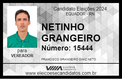 Candidato NETINHO GRANGEIRO 2024 - EQUADOR - Eleições