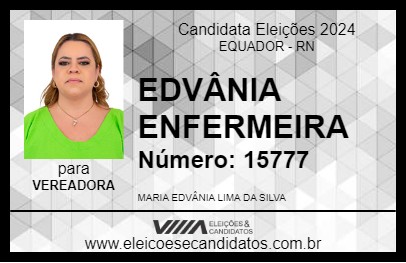 Candidato EDVÂNIA ENFERMEIRA 2024 - EQUADOR - Eleições