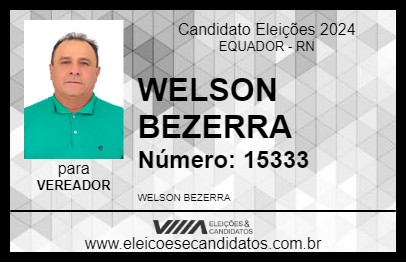 Candidato WELSON BEZERRA 2024 - EQUADOR - Eleições