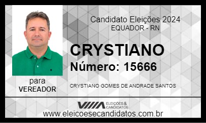 Candidato CRYSTIANO 2024 - EQUADOR - Eleições