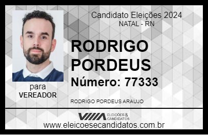 Candidato RODRIGO PORDEUS 2024 - NATAL - Eleições