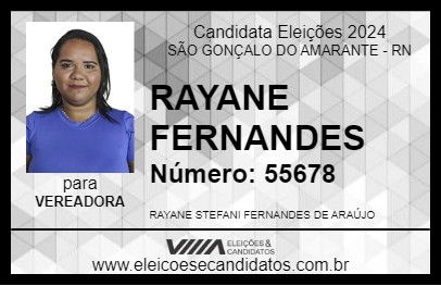 Candidato RAYANE DO RUY 2024 - SÃO GONÇALO DO AMARANTE - Eleições