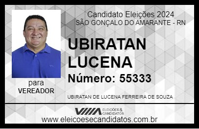 Candidato UBIRATAN LUCENA 2024 - SÃO GONÇALO DO AMARANTE - Eleições