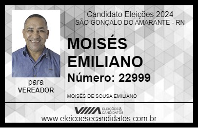 Candidato MOISÉS EMILIANO 2024 - SÃO GONÇALO DO AMARANTE - Eleições