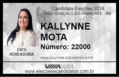 Candidato KALLYNNE MOTA 2024 - SÃO GONÇALO DO AMARANTE - Eleições