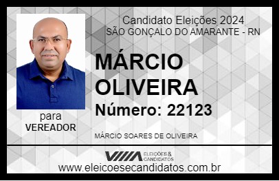 Candidato MÁRCIO OLIVEIRA 2024 - SÃO GONÇALO DO AMARANTE - Eleições