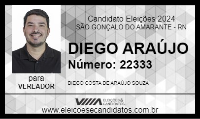 Candidato DIEGO ARAÚJO 2024 - SÃO GONÇALO DO AMARANTE - Eleições