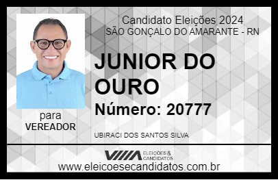 Candidato JUNIOR DO OURO 2024 - SÃO GONÇALO DO AMARANTE - Eleições