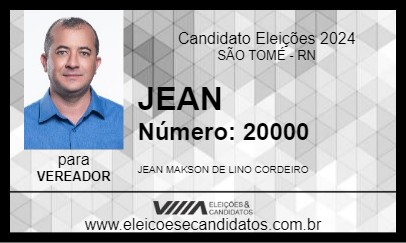 Candidato JEAN 2024 - SÃO TOMÉ - Eleições