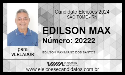 Candidato EDILSON MAX 2024 - SÃO TOMÉ - Eleições