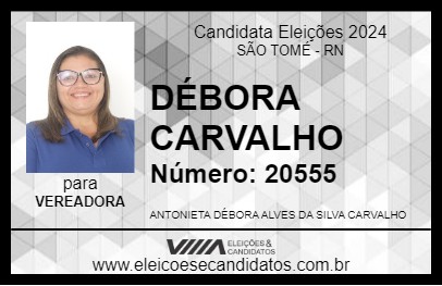 Candidato DÉBORA CARVALHO 2024 - SÃO TOMÉ - Eleições