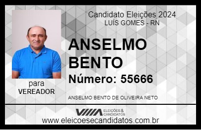 Candidato ANSELMO BENTO 2024 - LUÍS GOMES - Eleições