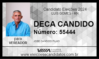 Candidato DECA CANDIDO 2024 - LUÍS GOMES - Eleições