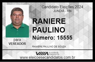 Candidato RANIERE PAULINO 2024 - JUNDIÁ - Eleições