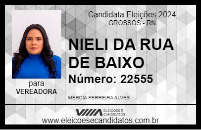 Candidato NIELI DA RUA DE BAIXO 2024 - GROSSOS - Eleições