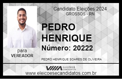 Candidato PEDRO HENRIQUE 2024 - GROSSOS - Eleições