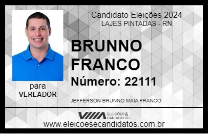 Candidato BRUNNO FRANCO 2024 - LAJES PINTADAS - Eleições