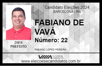 Candidato FABIANO DE VAVÁ 2024 - BARCELONA - Eleições