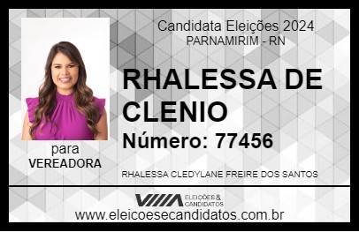 Candidato RHALESSA DE CLENIO 2024 - PARNAMIRIM - Eleições