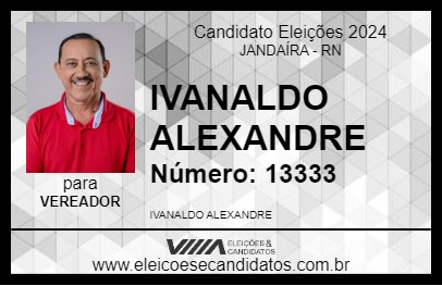 Candidato IVANALDO ALEXANDRE 2024 - JANDAÍRA - Eleições