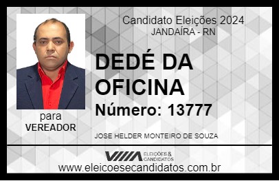 Candidato DEDÉ DA OFICINA 2024 - JANDAÍRA - Eleições