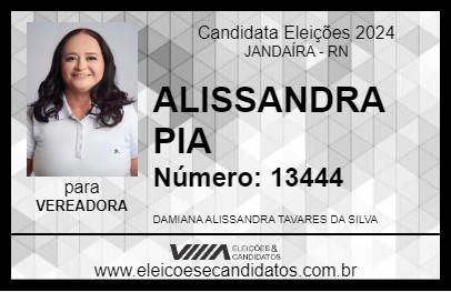 Candidato ALISSANDRA PIA 2024 - JANDAÍRA - Eleições