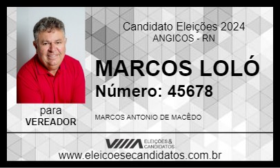 Candidato MARCOS LOLÓ 2024 - ANGICOS - Eleições