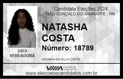 Candidato NATASHA COSTA 2024 - SÃO GONÇALO DO AMARANTE - Eleições