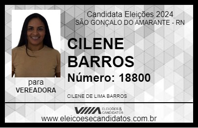 Candidato CILENE BARROS 2024 - SÃO GONÇALO DO AMARANTE - Eleições