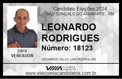 Candidato LEONARDO RODRIGUES 2024 - SÃO GONÇALO DO AMARANTE - Eleições