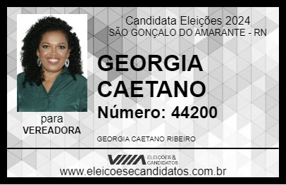 Candidato GEORGIA CAETANO 2024 - SÃO GONÇALO DO AMARANTE - Eleições