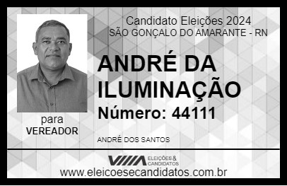 Candidato ANDRÉ DA ILUMINAÇÃO 2024 - SÃO GONÇALO DO AMARANTE - Eleições