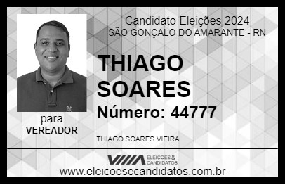 Candidato THIAGO SOARES 2024 - SÃO GONÇALO DO AMARANTE - Eleições