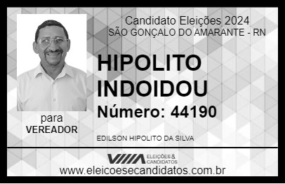 Candidato HIPOLITO INDOIDOU 2024 - SÃO GONÇALO DO AMARANTE - Eleições