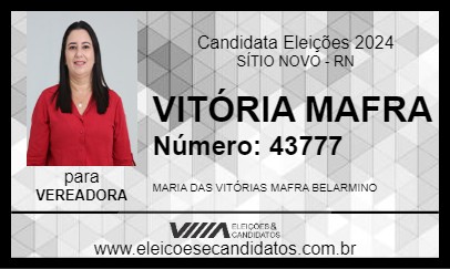 Candidato VITÓRIA MAFRA 2024 - SÍTIO NOVO - Eleições