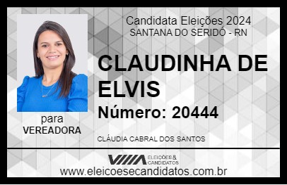 Candidato CLAUDINHA DE ELVIS 2024 - SANTANA DO SERIDÓ - Eleições