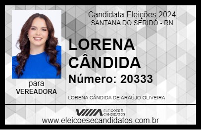 Candidato LORENA CÂNDIDA 2024 - SANTANA DO SERIDÓ - Eleições