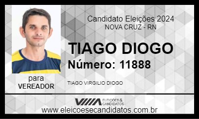 Candidato TIAGO DIOGO 2024 - NOVA CRUZ - Eleições