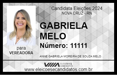 Candidato GABRIELA MELO 2024 - NOVA CRUZ - Eleições