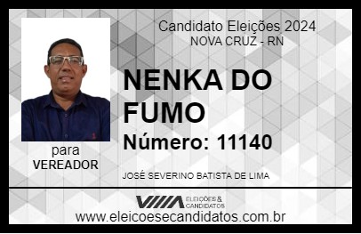 Candidato NENKA DO FUMO 2024 - NOVA CRUZ - Eleições