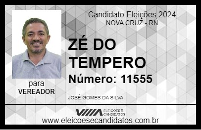 Candidato ZÉ DO TEMPERO 2024 - NOVA CRUZ - Eleições