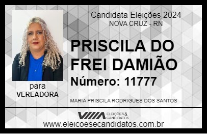 Candidato PRISCILA DO FREI DAMIÃO 2024 - NOVA CRUZ - Eleições