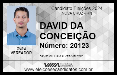 Candidato DAVID DA CONCEIÇÃO 2024 - NOVA CRUZ - Eleições